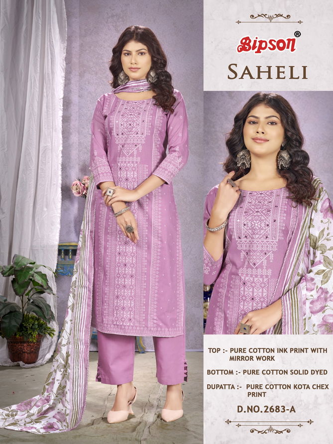 Saheli 2683 By Bipson Pure Cotton Dress Material Wholesale Market In Surat